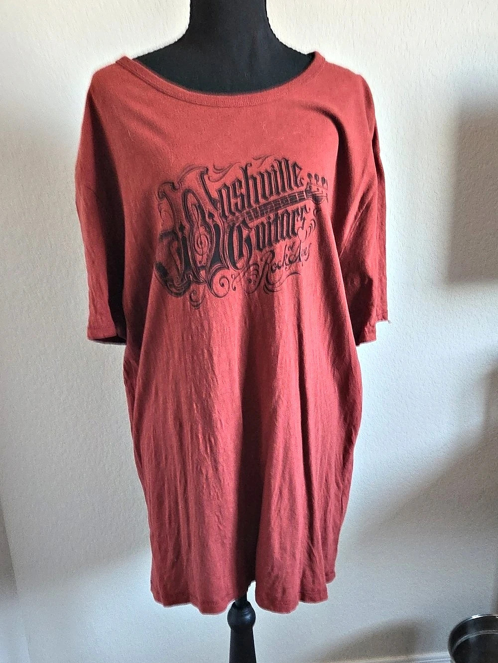 Lucky Brand Nashville Guitars Graphic Tee Red XXL